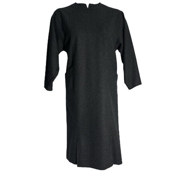 JAEGER Vintage 100% Wool Ling Sleeved Shift Dress, Size 8 - Picture 5 of 7